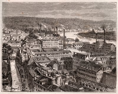 Elbeuf - Seine-Maritime - 在V.A. Malt-Brown的 "La France illustrstree: geographie, histoire, administration statistique "中雕刻。1884 作者 法语学校