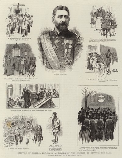 Election of General Boulanger as Member of the Chamber of Deputies for Paris (engraving) 作者 法语学校