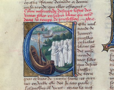 巴黎上帝的慈善修女姐妹团，来自Jean Henry的The Dieu的生命册，c.1482 作者 法语学校