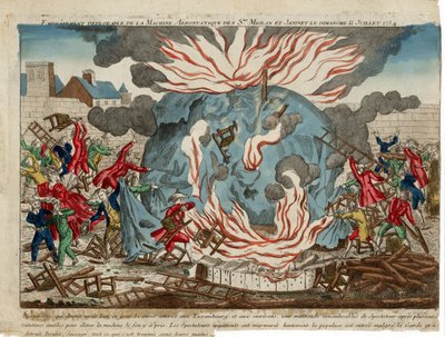 可悲的吞没了Srs的空气机。 Miolan和Janinet于1784年7月11日星期日。酒吧。 1784年（手工彩色雕刻） 作者 法语学校