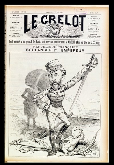皇帝布朗格第一，漫画来自Le Grelot的封面，1887年5月29日 作者 法语学校