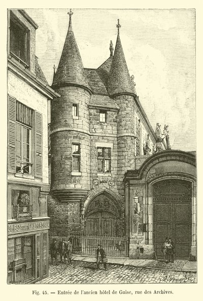 Guise老酒店的入口，rue des Archives 作者 法语学校