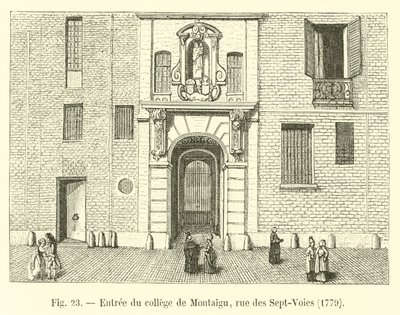 1779年进入Montaigu学院，rue des Sept-Voies 作者 法语学校