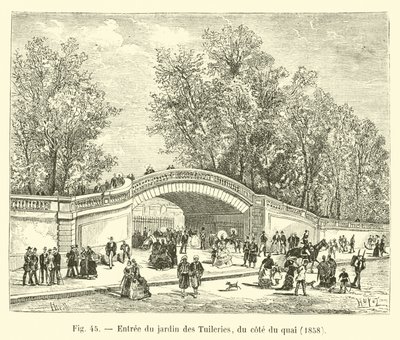 1858年，在码头一侧的杜乐丽花园入口处 作者 法语学校