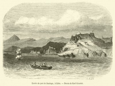 Entree du port de Santiago，古巴（雕刻） 作者 法语学校