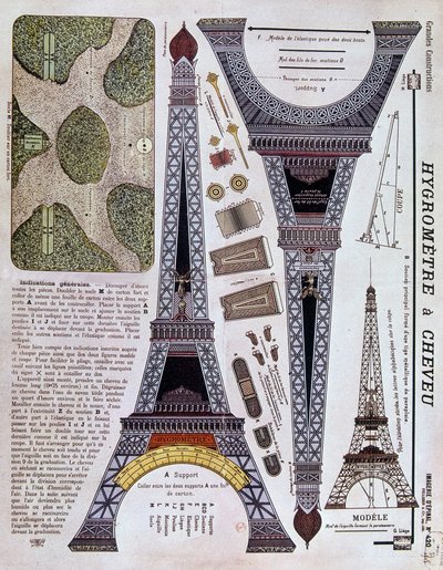 埃菲尔铁塔上 1908 年的 Epinal 成像编号 420（Grande Construction）。 作者 法语学校