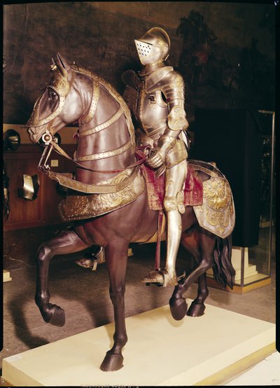 弗朗西斯一世的骑马盔甲（1494-1547）（铁） 作者 法语学校