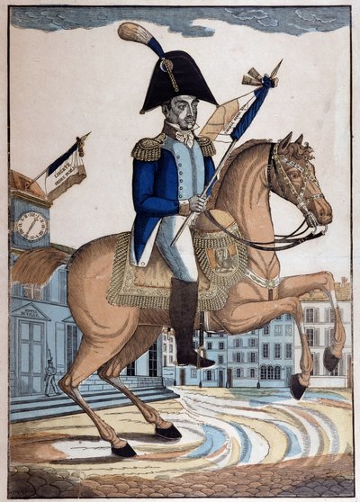Marie Joseph Gilbert Motie Motier 将军的马术肖像，拉斐特侯爵 (1757-1834) (La Fayette)，法国国民警卫队总司令 作者 French School