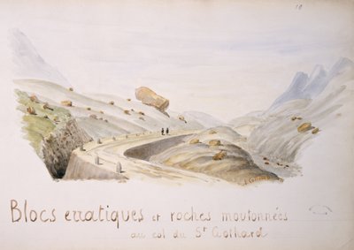 瑞士阿尔卑斯山圣戈塔尔山口不稳定的岩石和岩石（纸上的wc） 作者 法语学校