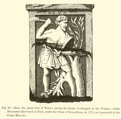 Esus, the Great God of Nature among the Gauls, worshipped in the Forests (engraving) 作者 法语学校