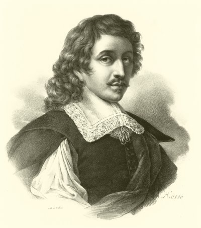 Eustache Le Sueur 或 Lesueur，肖像（雕刻） 作者 法语学校