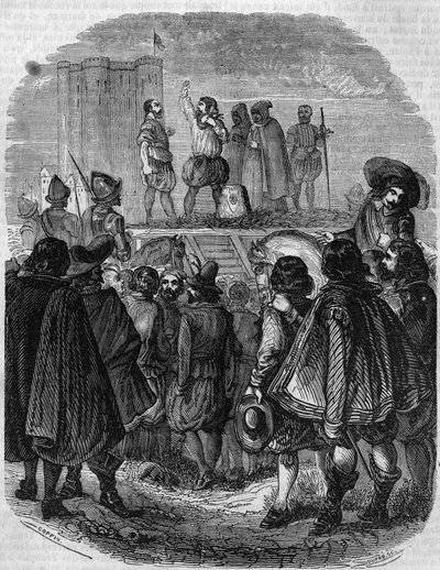 Charles de Gontaut Biron的处决（1602年）：Charles de Gontaut Biron大主教，勃艮第总督（1562-1602）。 作者 法语学校