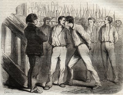 Execution of the four sergeants of La Rochelle on 21 September 1822: Bories, Raoulx, Gaubin, Pommier - Raoulx, who was to pass the first, asked to embrace his comrades - Engraving in “” Causes celebres de tous les peuples”” by Armand Fouquier (1817-18?) 18 作者 法语学校