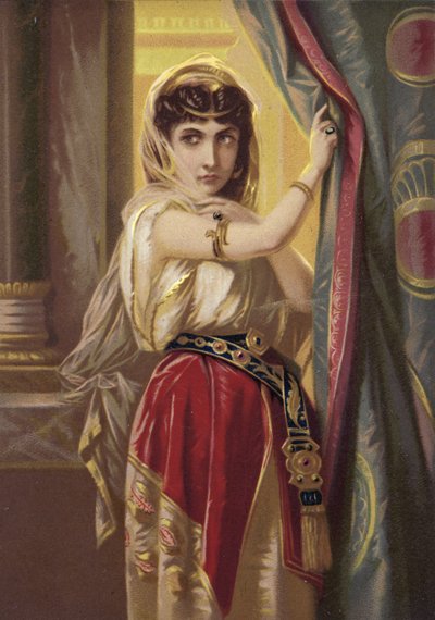 异国女孩，佩戴金饰（chromolitho） 作者 法语学校