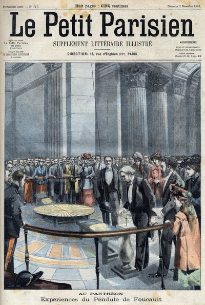 与约瑟夫-肖米（1849-1919），法国政治家，公共教学部长，在 "小巴黎人 "中体验傅科的万神殿钟摆 作者 法语学校