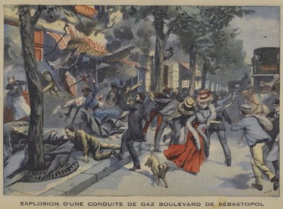 巴黎Boulevard de Sebastopol的天然气主要爆炸 作者 法语学校