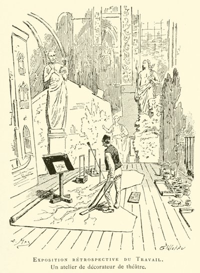 作品回顾展，剧场装饰工坊（版画） 作者 法语学校