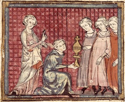 F.29r Clotaire I死亡王国分部（497-561），来自Grandes Chroniques de France 1375-79 作者 法语学校