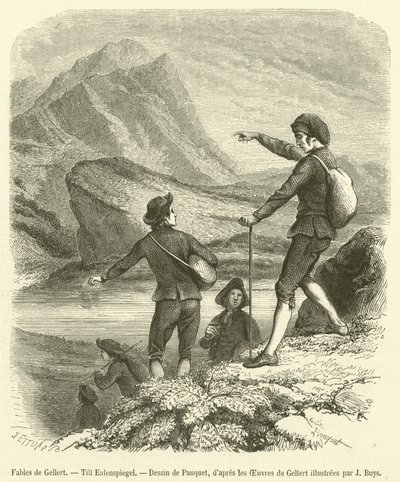 盖勒特的寓言，蒂尔-尤伦斯皮格尔（雕刻）（Fables de Gellert, Till Eulenspiegel）。 作者 法语学校
