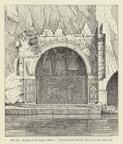 Tagh-i-Bostan的正面 作者 法语学校