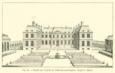 Grand Prior酒店花园的正面; dapres I Marot 作者 French School