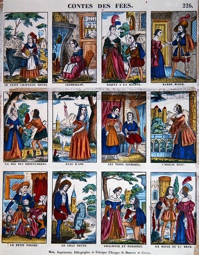 童话故事，约1840年（彩色平版印刷）。 作者 法语学校