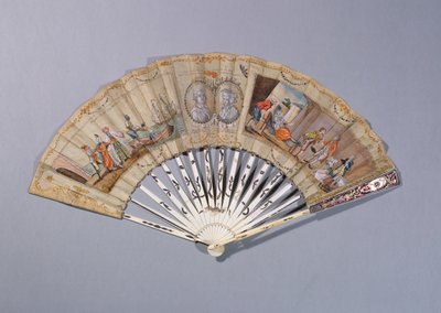 粉丝与Cagliostro伯爵夫人的插图，c.1786（纸和象牙水粉） 作者 法语学校