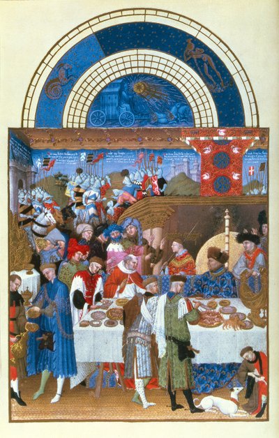 1月的法西斯：Limbourg兄弟的宴会场景，来自Tres Riches Heures du Duc de Berry（原创见8433） 作者 法语学校