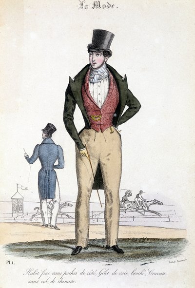 1829 年的男性化时尚 - 在 "Les Modes "中 作者 法语学校