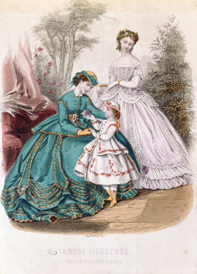 时尚板材来自La Mode Illustree，1865年 作者 法语学校