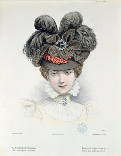 时尚板材来自La Modiste Universelle，1898年2月 作者 法语学校