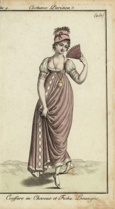 Fashionable merveilleuse with fan 作者 法语学校