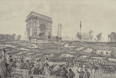 1848年4月20日，巴黎艾托尔广场凯旋门前的博爱节（石印）。 作者 法语学校