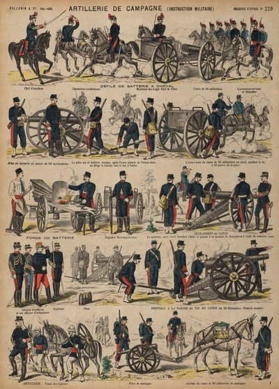 Field artillery of the French Army (coloured engraving) 作者 法语学校