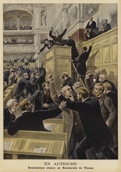 1897年在维也纳举行的帝国理事会战斗 作者 法语学校