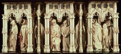 勃艮第公爵（1342-1404），Jean de Marville（第1389页），Claus Sluter（d.14056）和Claus de Werve（c.1380-1439）坟墓中的僧侣数字受委托为修道院o 作者 法语学校