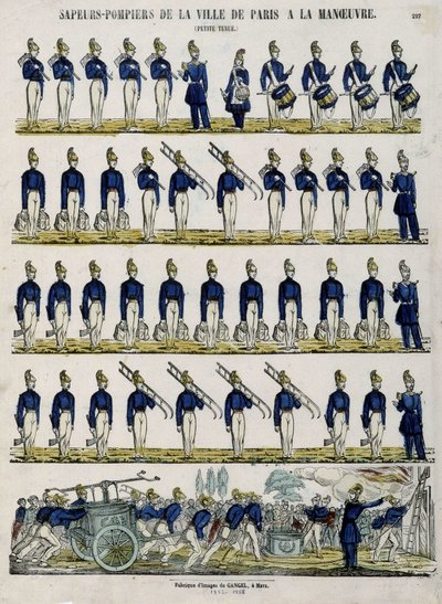 Fire brigade of the city of Paris in manoeuvre - Image of Epinal, circa 1852 作者 法语学校