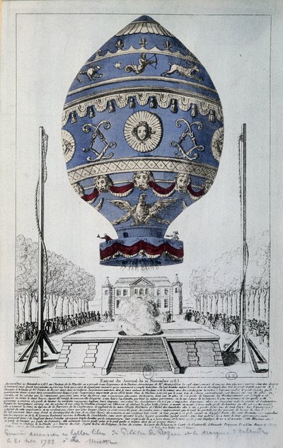 1783年11月21日Pilâtre de Rozier的首次人体飞行 作者 法语学校