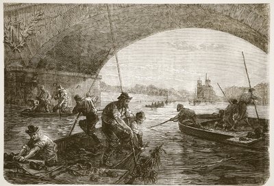 在塞纳河钓鱼武器，插图来自卡塞尔斯法国和德国之间的战争历史，1870年至1871年 作者 法语学校