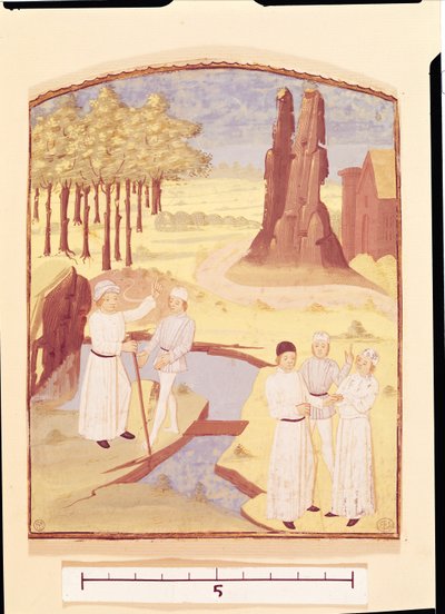 五人讨论花园设计，来自Pietro de Crescenzi的Livre des Prouffitz Champestres（1230-132021） 作者 法语学校
