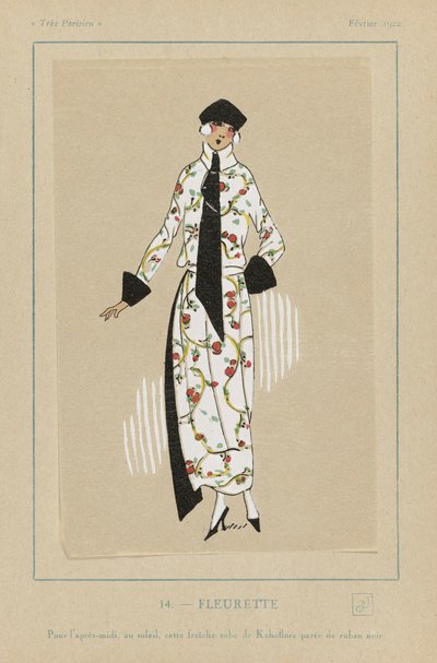 Fleurette, pub.1922年模版印刷。 作者 法语学校