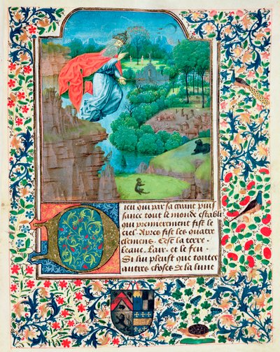 Fol.1世界的创造，来自1356年Aldebrande de Florence的Traite de Medecine 作者 法语学校