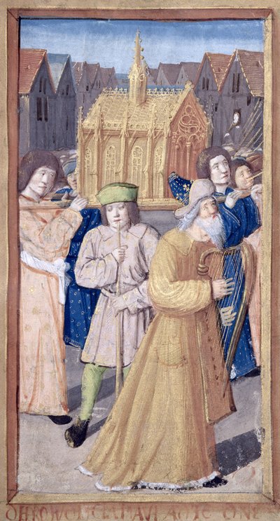 Fol.56r大卫和约柜，来自Heures a lUsage de Rome 作者 法语学校