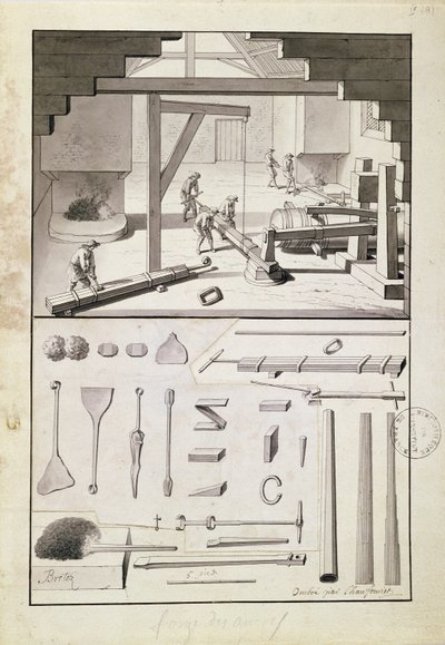 铸造，由L. Simonneau为描述des ArtsetMétiers画，为Dedot启发了Encyclopédie 作者 法语学校