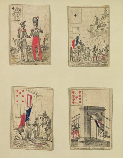 四张扑克牌，纪念1831年7月的英雄，1831年 作者 法语学校