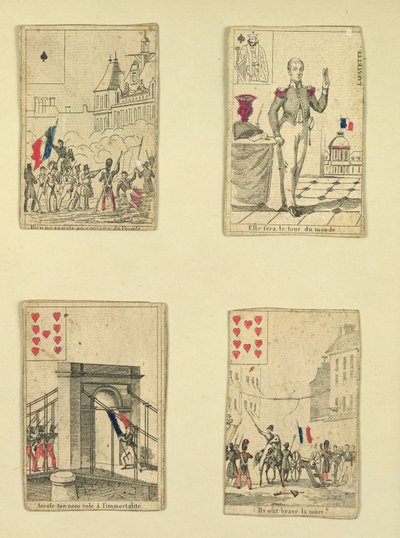 四张扑克牌，纪念1831年7月的英雄，1831年 作者 法语学校