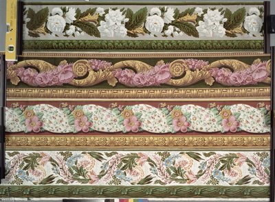 四个壁纸边框设计，约。 1820年至1835年， 作者 法语学校