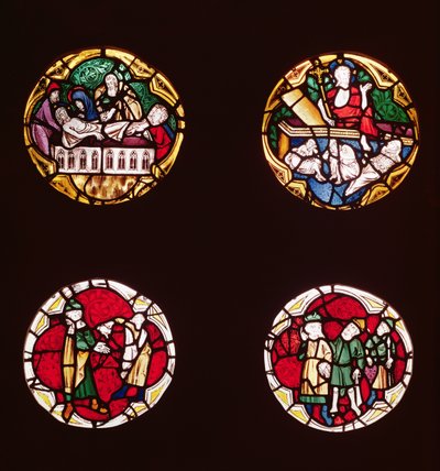 四个窗口描绘了来自Chapelle du Rosaire的基督生活的场景 作者 法语学校