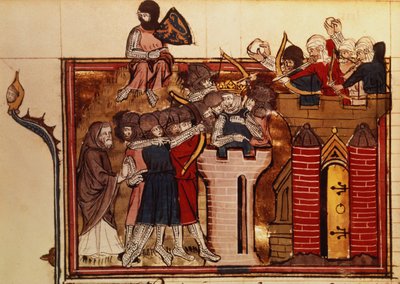 Fr 22495 f.69v 1099年十字军对耶路撒冷的攻击，来自Le Roman de Godefroi de Bouillon 作者 法语学校