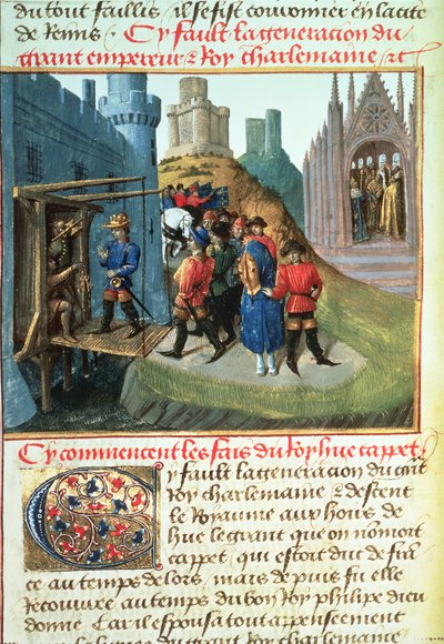 Fr 6465 f.165v Hugues Capet，法国公爵和主教Asselin 作者 法语学校